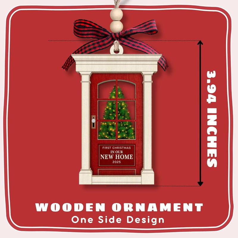 TEEBIM New Home Ornament 2025 - New Home Christmas Ornament for First Home, Newhouse Owners - Housewarming Gifts for First House, Housewarming Gift Ideas for Couple - Wood Ornament​ - Image 2